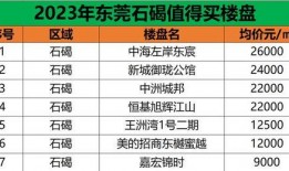 东莞新闻房价爆料,揭秘热点区域价格动态